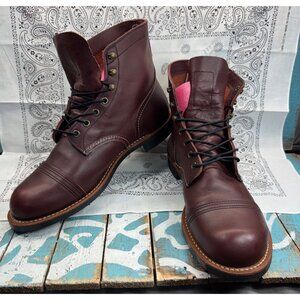 Red Wing Iron Ranger Leather Boots 8119 Oxblood Mens Size 10.5D US USA Worn 1X